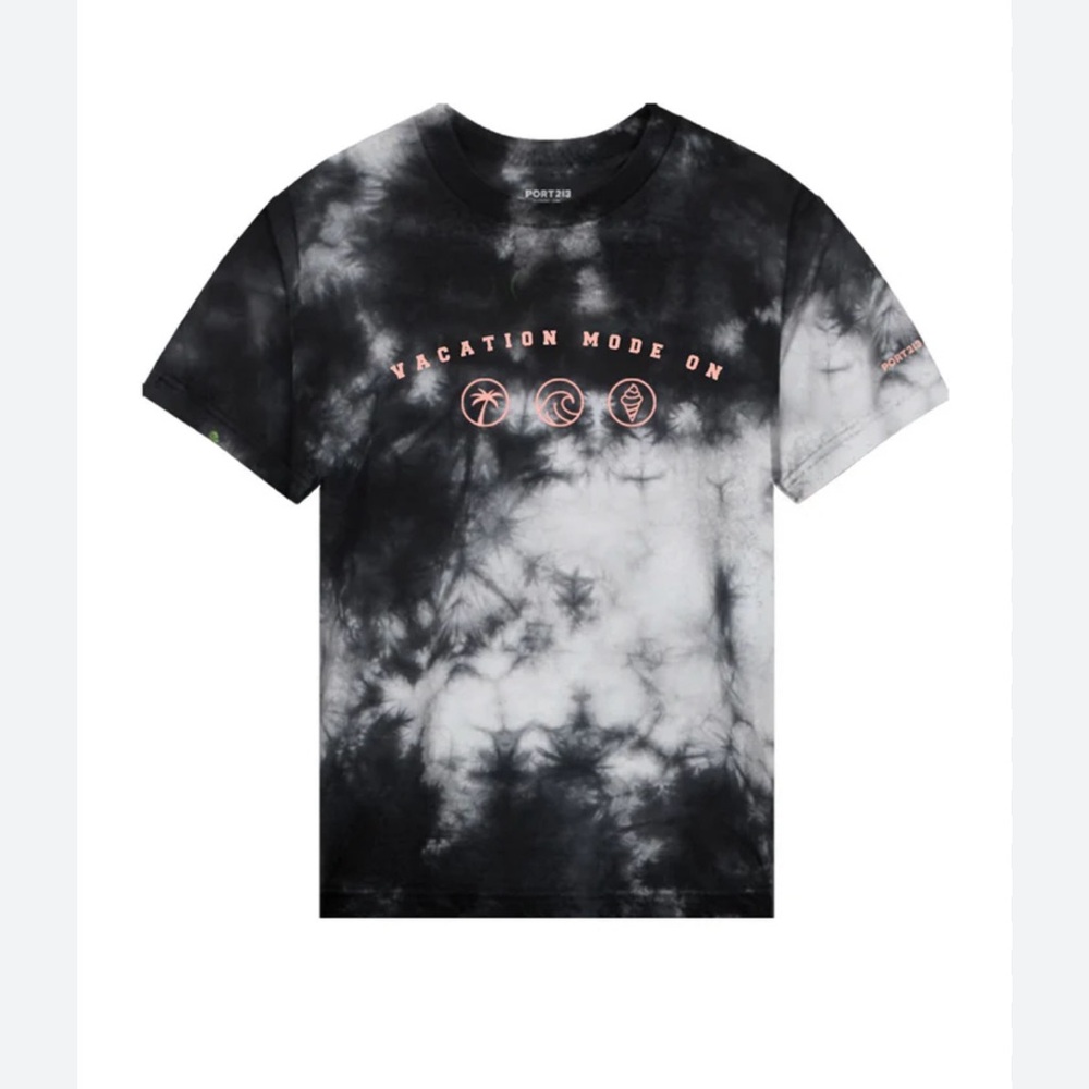 PORT 213 Back and white tie dye shirt size small 6/7 S vacation mode on kids